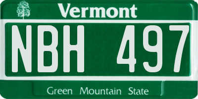VT license plate NBH497