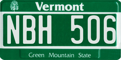 VT license plate NBH506