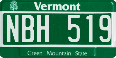 VT license plate NBH519