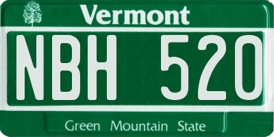 VT license plate NBH520