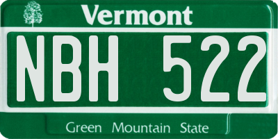 VT license plate NBH522