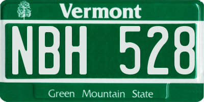 VT license plate NBH528