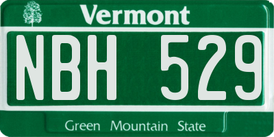 VT license plate NBH529