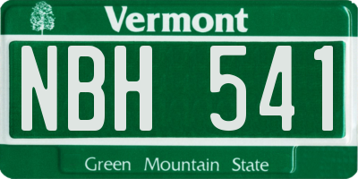 VT license plate NBH541