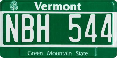VT license plate NBH544