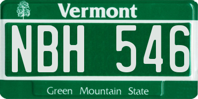 VT license plate NBH546