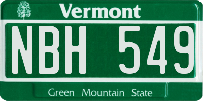 VT license plate NBH549