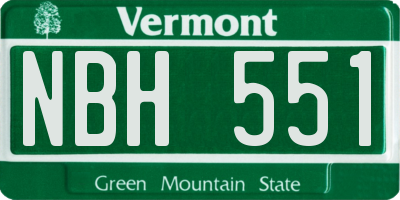 VT license plate NBH551