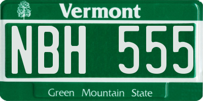 VT license plate NBH555