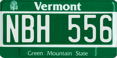VT license plate NBH556