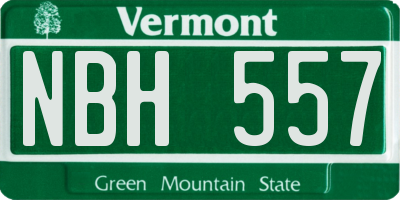 VT license plate NBH557