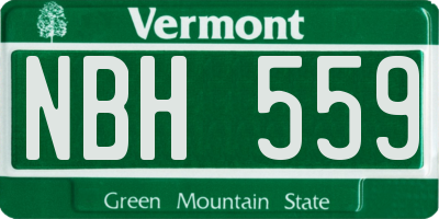 VT license plate NBH559