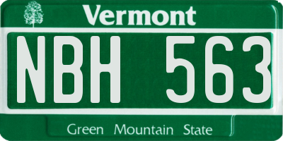 VT license plate NBH563