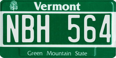VT license plate NBH564