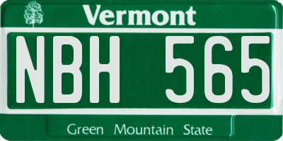 VT license plate NBH565