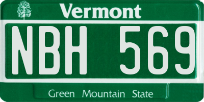 VT license plate NBH569