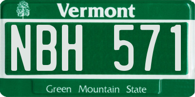 VT license plate NBH571