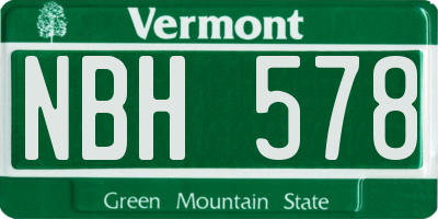 VT license plate NBH578