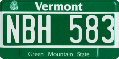 VT license plate NBH583