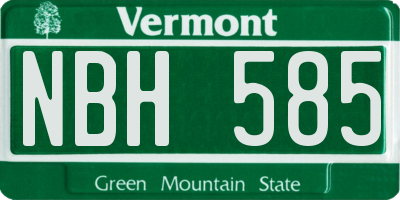 VT license plate NBH585