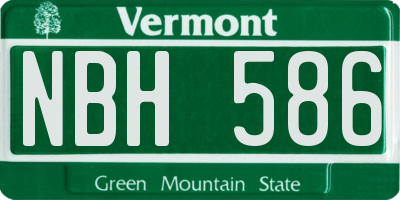 VT license plate NBH586