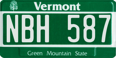 VT license plate NBH587