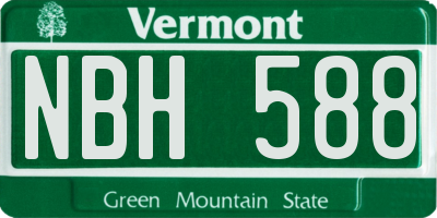 VT license plate NBH588