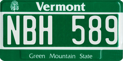 VT license plate NBH589