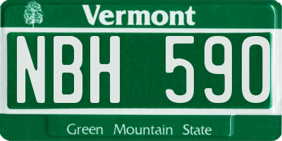 VT license plate NBH590