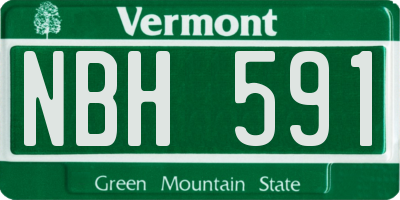 VT license plate NBH591