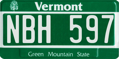 VT license plate NBH597