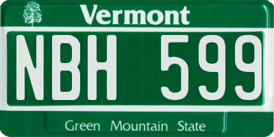 VT license plate NBH599