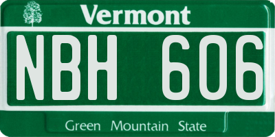 VT license plate NBH606