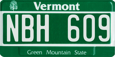 VT license plate NBH609