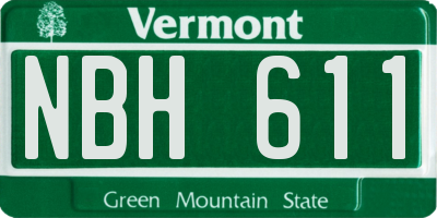 VT license plate NBH611