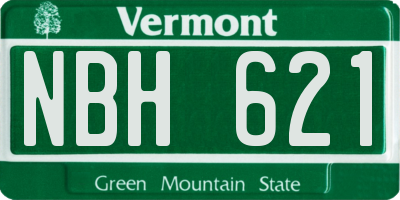 VT license plate NBH621