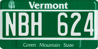 VT license plate NBH624