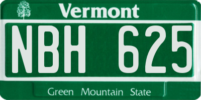 VT license plate NBH625