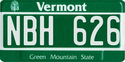 VT license plate NBH626