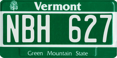VT license plate NBH627