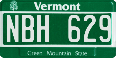 VT license plate NBH629