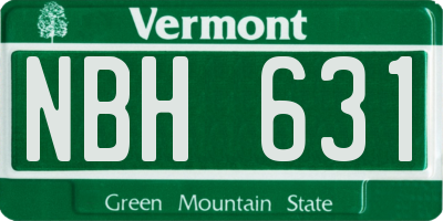 VT license plate NBH631