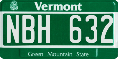 VT license plate NBH632