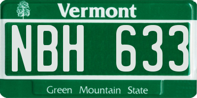 VT license plate NBH633