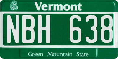 VT license plate NBH638