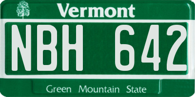 VT license plate NBH642
