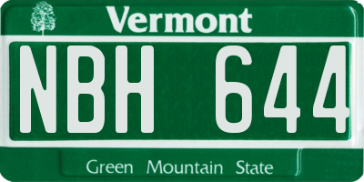 VT license plate NBH644