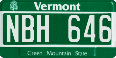 VT license plate NBH646