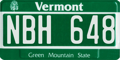 VT license plate NBH648