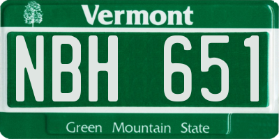 VT license plate NBH651